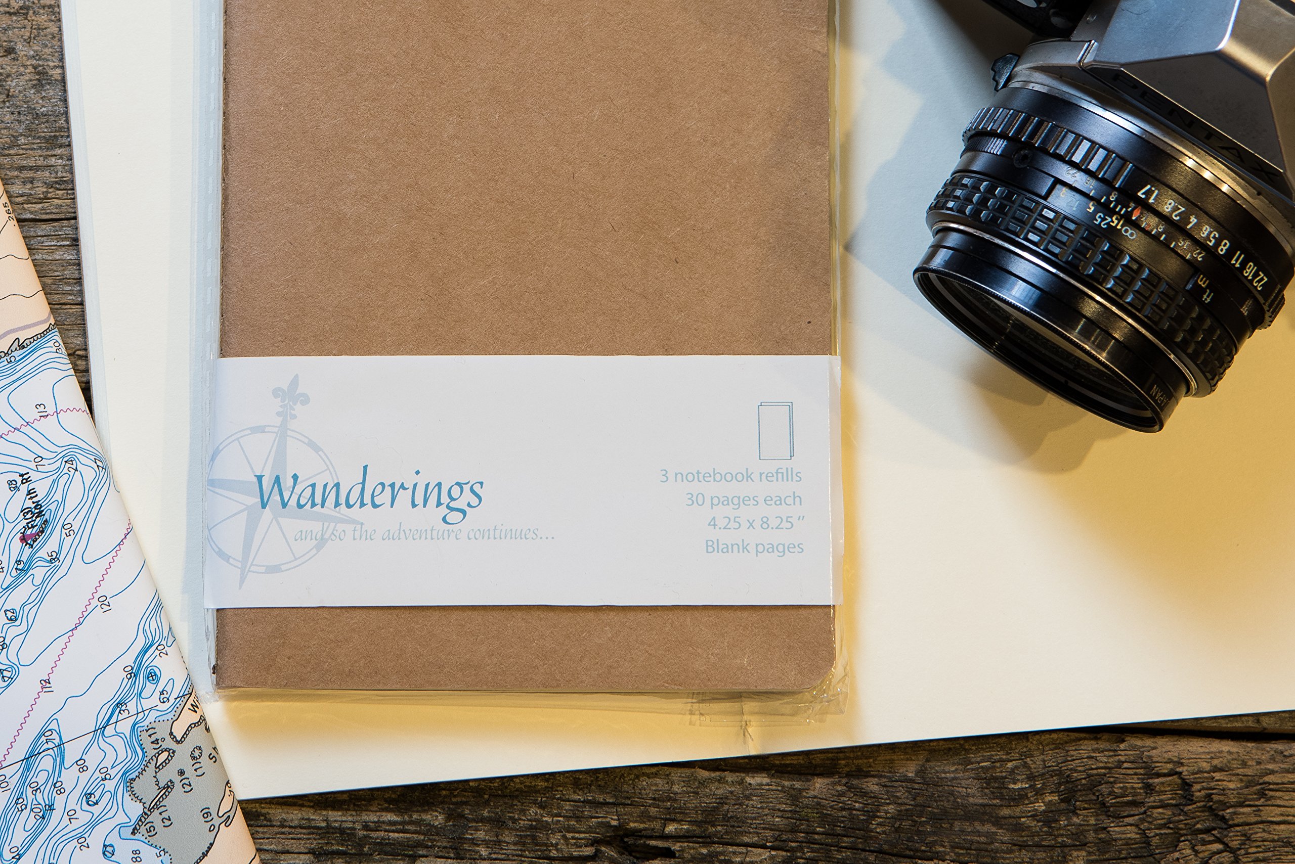 WANDERINGS Blank Regular Size Travelers Notebook Inserts | 4.25