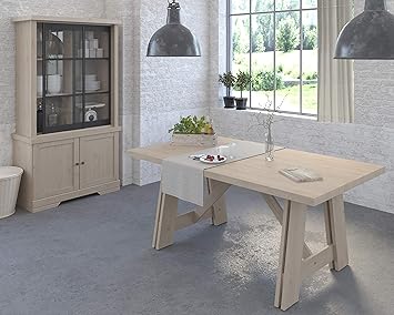Wohnorama Salle A Manger 2 Pieces Avec Vitrine Vanille 6 De Parisot Chene Jackson Amazon Fr Cuisine Maison