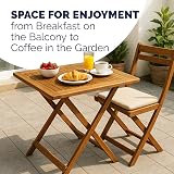 CASARIA Wooden Garden Side Table | Folding Acacia Bistro Table 70x70cm view 8