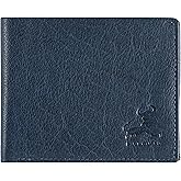 RFID Bifold Leather Wallet For Men with Flip Up ID Secure and Durable Extra Capacity Billfold with 11 Credit Cards in Vintage Buffalo Blue, Tight Stitching & Quick Thumb Push Access, Gift Boxed