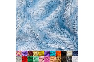 Ice Fabrics Faux Fur Fabric by The Yard - 60 Inches Wide Super Soft and Fluffy Shaggy Mohair Fur Fabric for Costumes, Apparel, Rugs, Pillows, Decorations and More - Baby Blue - Half Yard