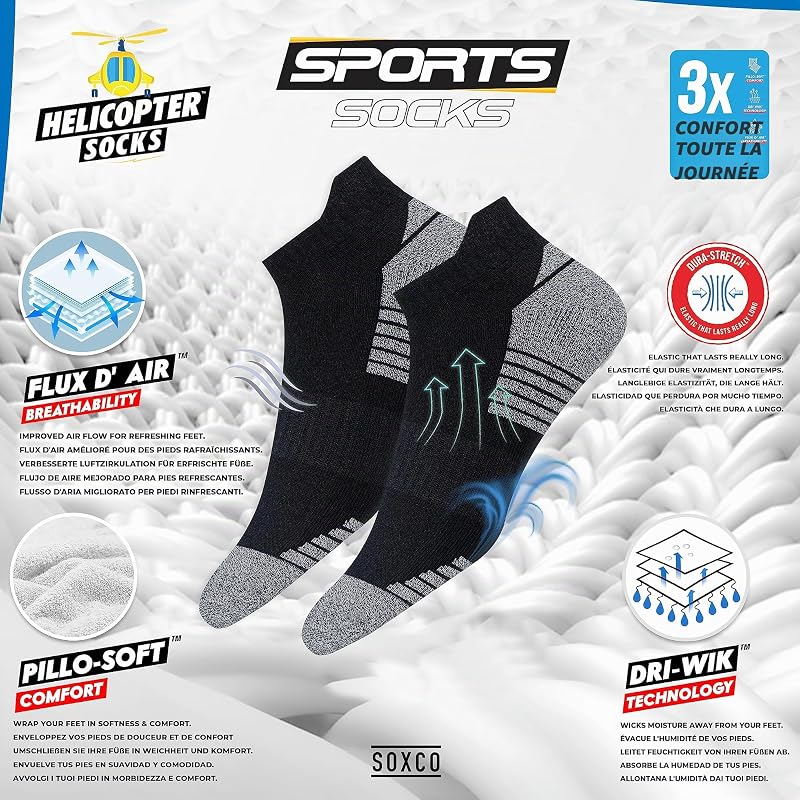Chaussettes Homme Femme Sport 43-46 Socquettes Basses Courtes - Lot de 10 Paires (EU 43 46, Noir S)