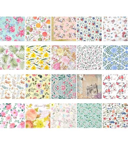 IHR Ideal Home Range Lot De 20 Serviettes De Fête Jetables En Papier Triple épaisseur, 16,5 X 16,5 Cm, Dahlina