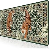 HAOCOO Large Gaming Mouse Pad, Desk Protector Mat with Stitched Edges, Non-Slip Keyboard and Mouse Pad, 35.4" x 15.7" Green Desk mat for Gamer, Water Resistant Mouse Pad Work from Home