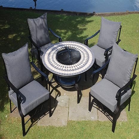 Leisuregrow Casablanca 4 Seater Firepit Lounge Set 4 Seater