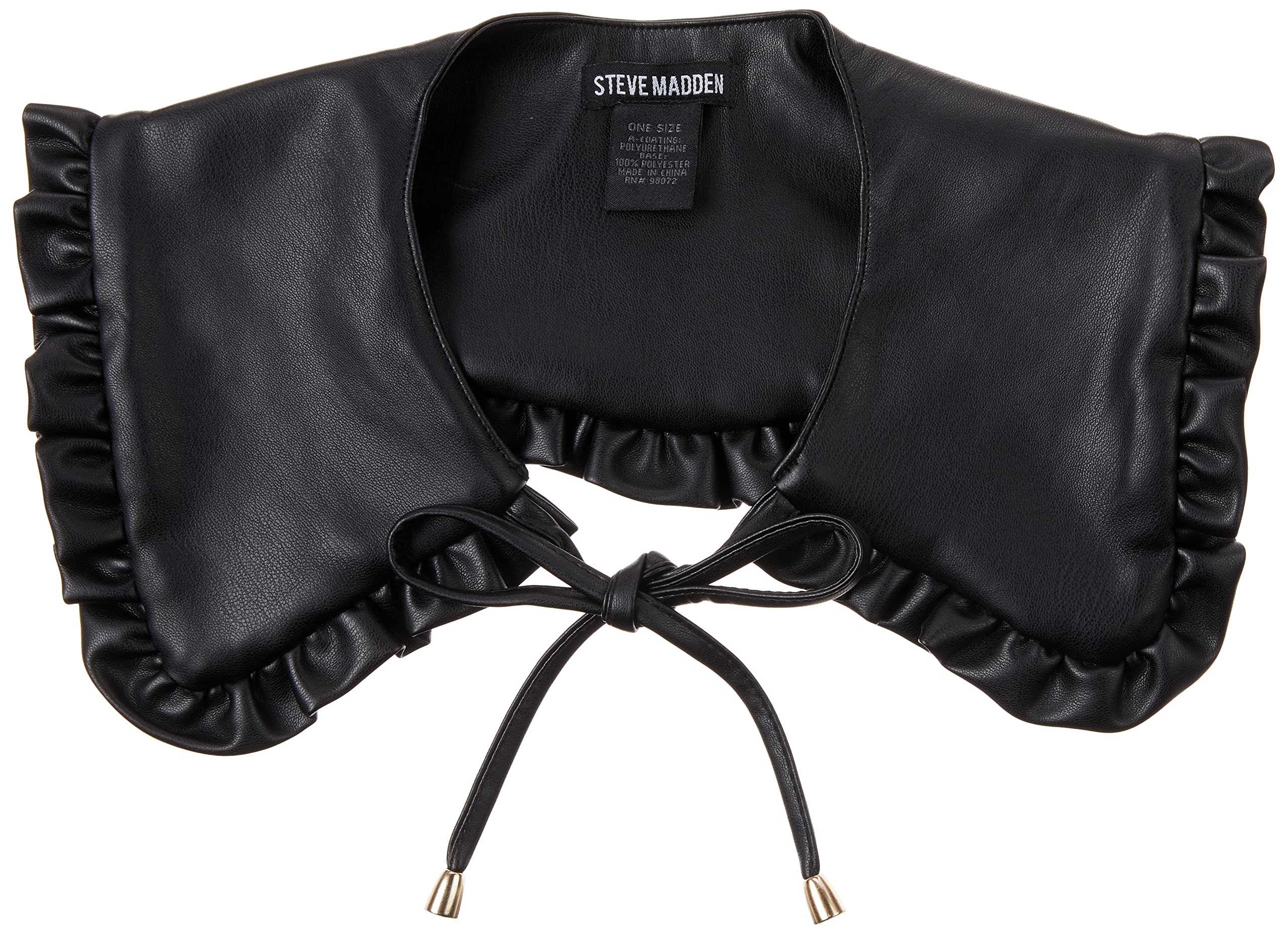 Photo 1 of Steve Madden  Faux Leather Collar, Black, One Size Fits Most US