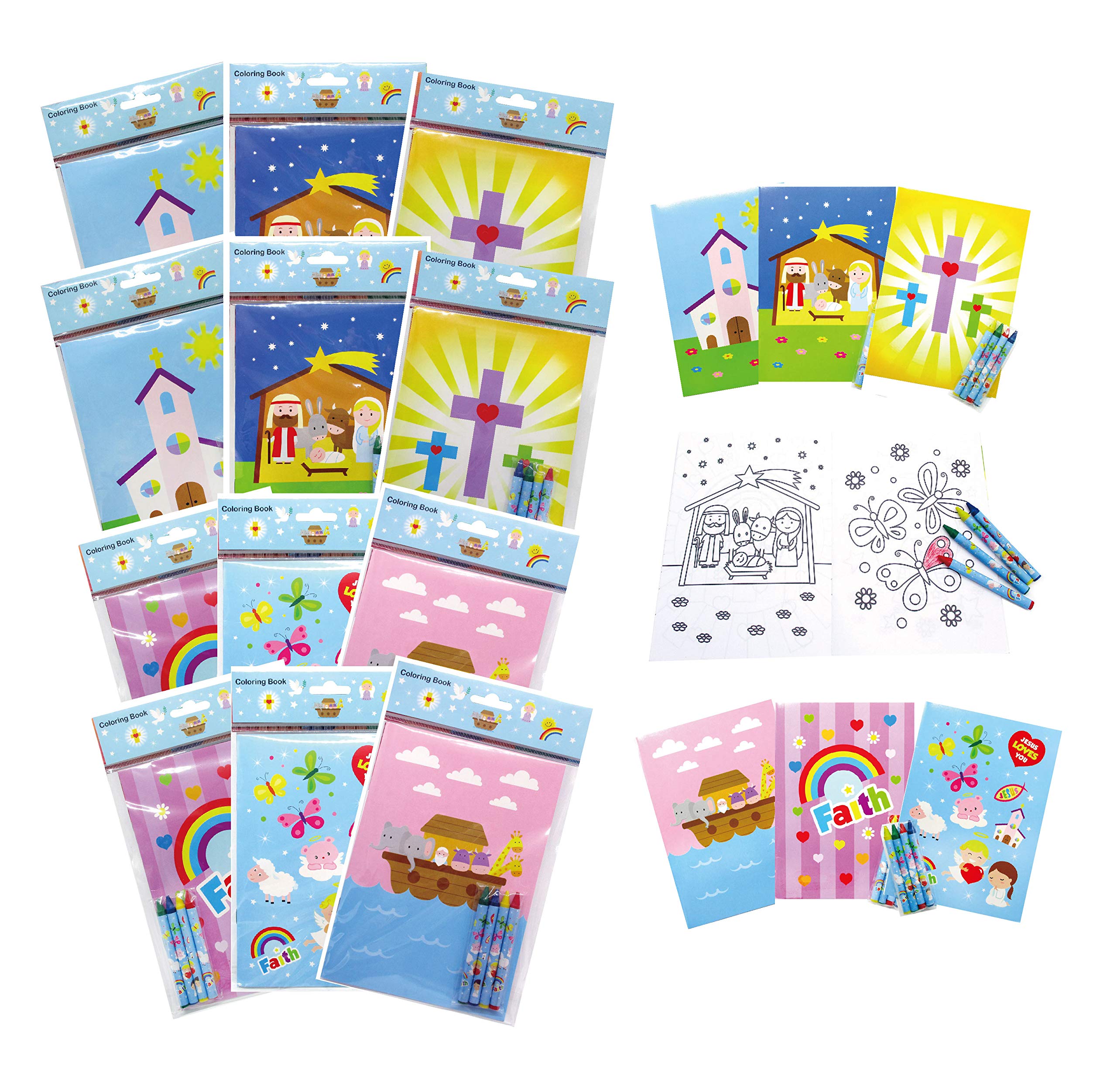 Tiny Mills Christian Religious Coloring Book Set
