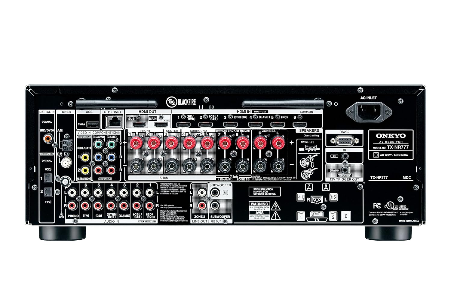 Amazon.com: Onkyo TX-NR777 THX-Certified 7.2 Channel Network A/V Receiver:  Electronics