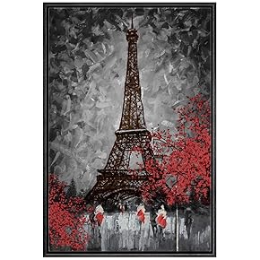 SIGNWIN Framed Canvas Wall Art Paris Eiffel Tower...