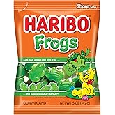 HARIBO Frogs Foam Gummy Candy, 5 oz. Bag | Soft, squishy gummy frogs with chewy green tops and fluffy foam bottoms. Fruity gummy candy perfect for sharing.