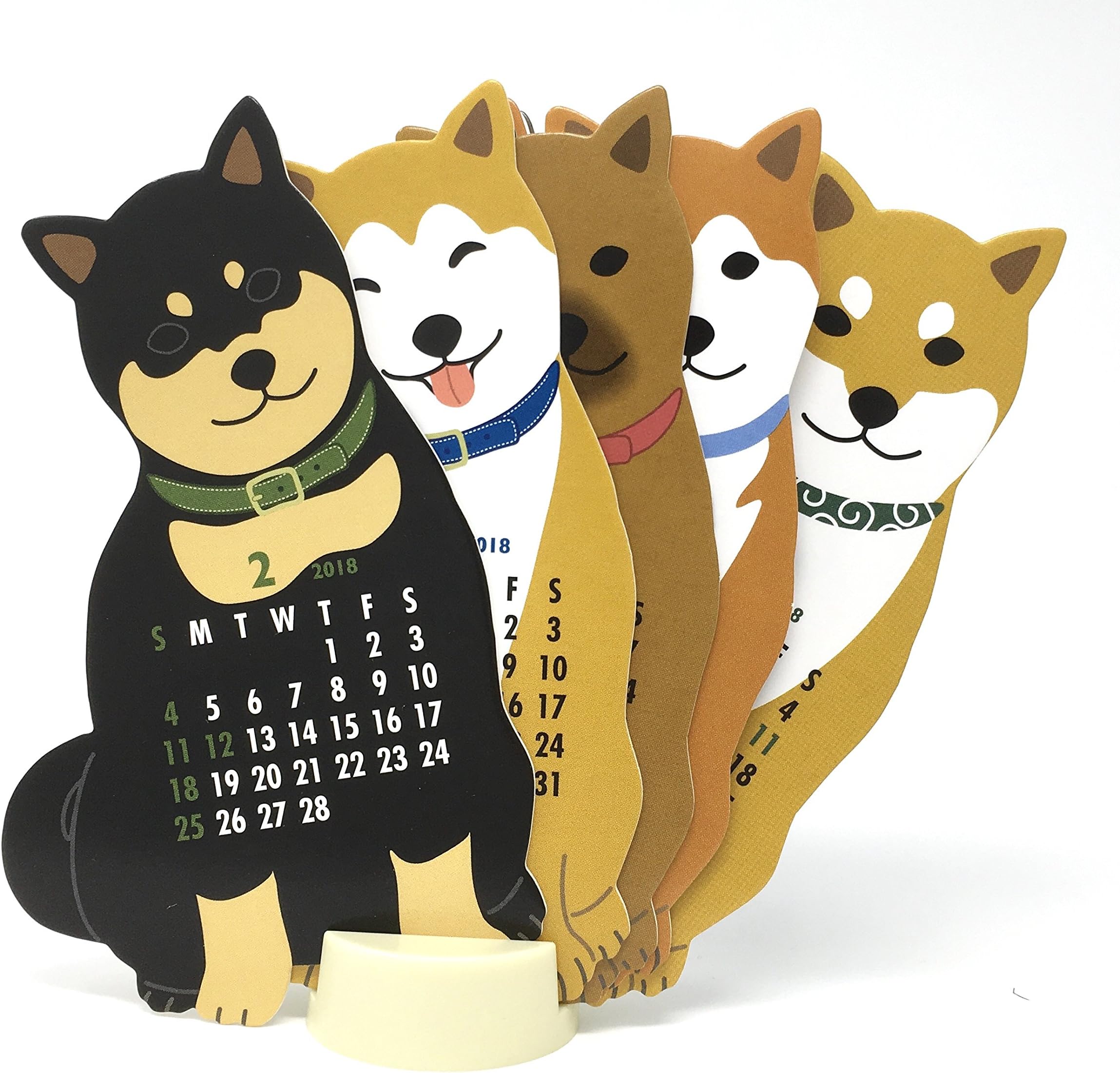 Japanese Shiba-inu Dog 2018 Die-cut Desktop Calendar
