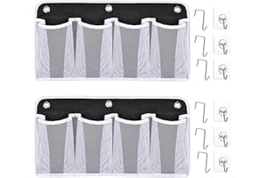 OFIRAY-HOME RV Shoe Storage for Bedside - 4 Pocket Wall Mounted Entryway Shoes Rack, Bed Hanging Pocket Organizer, Bedside Caddy Storage Organizer for Headboards Bunk Beds Dorm Rooms,RV & Camper Essentials