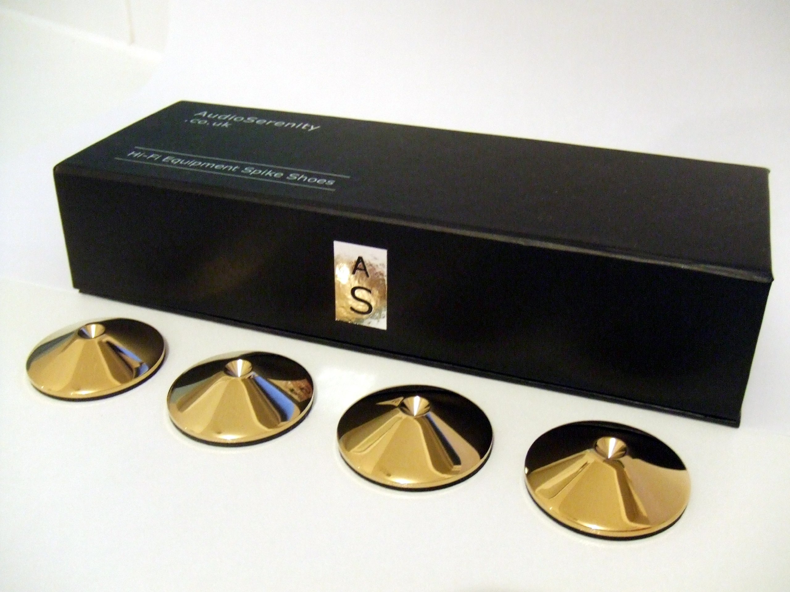 Set of 4 AudioSerenity Polished Brass Hi-Fi Spike Shoes