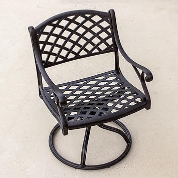 Heritage Cast Aluminum Patio Swivel Rocker Dining Chair Amazon Co