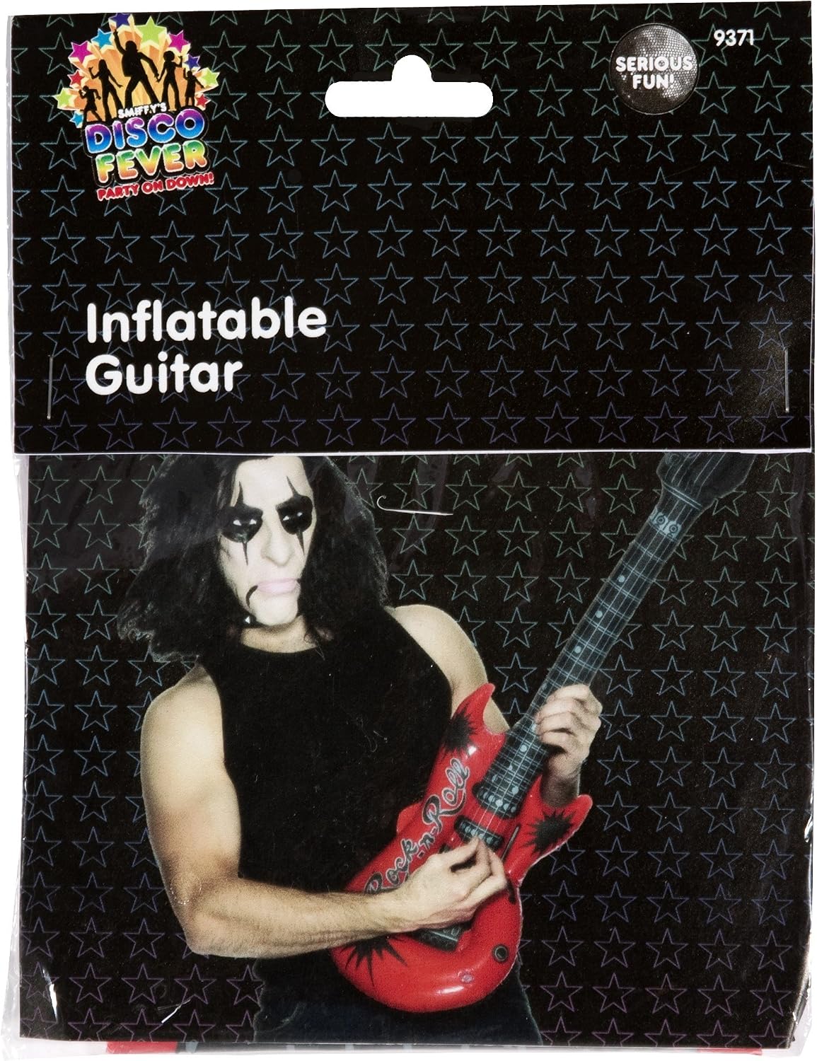Smiffys Inflatable Guitar, Assorted 99cm / 39in, 1970's Disco Fancy Dress, Adult Dress Up Accessories Halloween