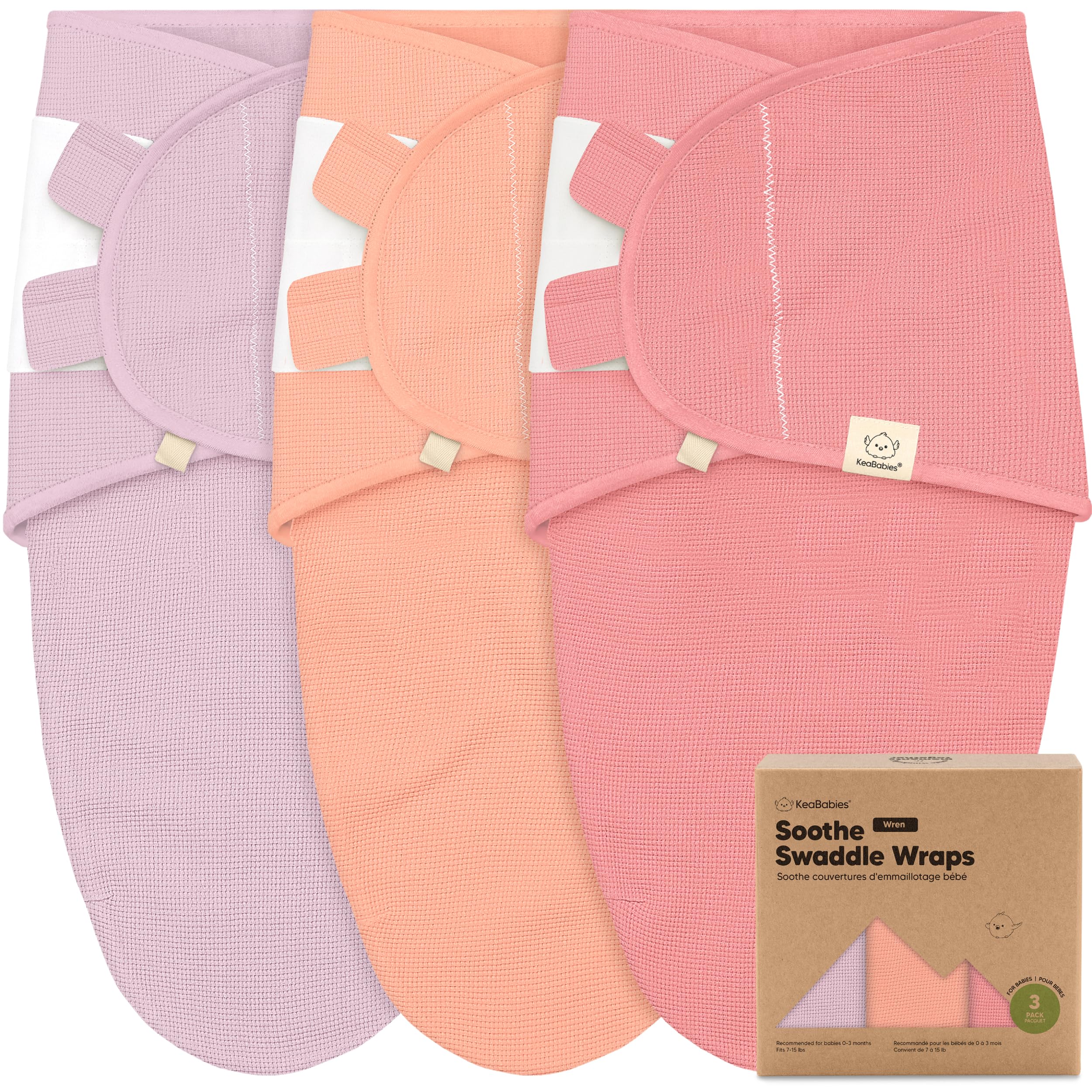 Photo 1 of 3-Pack Organic Swaddles for Newborns, Baby Sleep Sacks 0-3 Months - Baby Swaddle Wrap, Newborn Wearable Blanket, Infant Sleep Sack for Girls, Boys, Soft & Snug, Large Hook & Loop Closure (Vivacious)