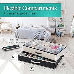 Woffit Under Bed Shoe Storage Organizer – Set of