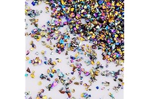 CMIDY Crushed Glass Irregular Metallic Chips Sprinkles Chunky Glitter Vitrail 100g 2-4mm for Nail Arts Craft DIY Vase Filler Epoxy Resin Mold Jewelry Making Decoration (Fire Polished Vitrail, 2-4mm)
