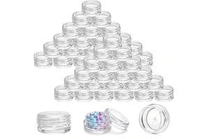 Bekith 108 set Clear Empty 3 Gram Plastic Pot Jars, Cosmetic Containers With Lids