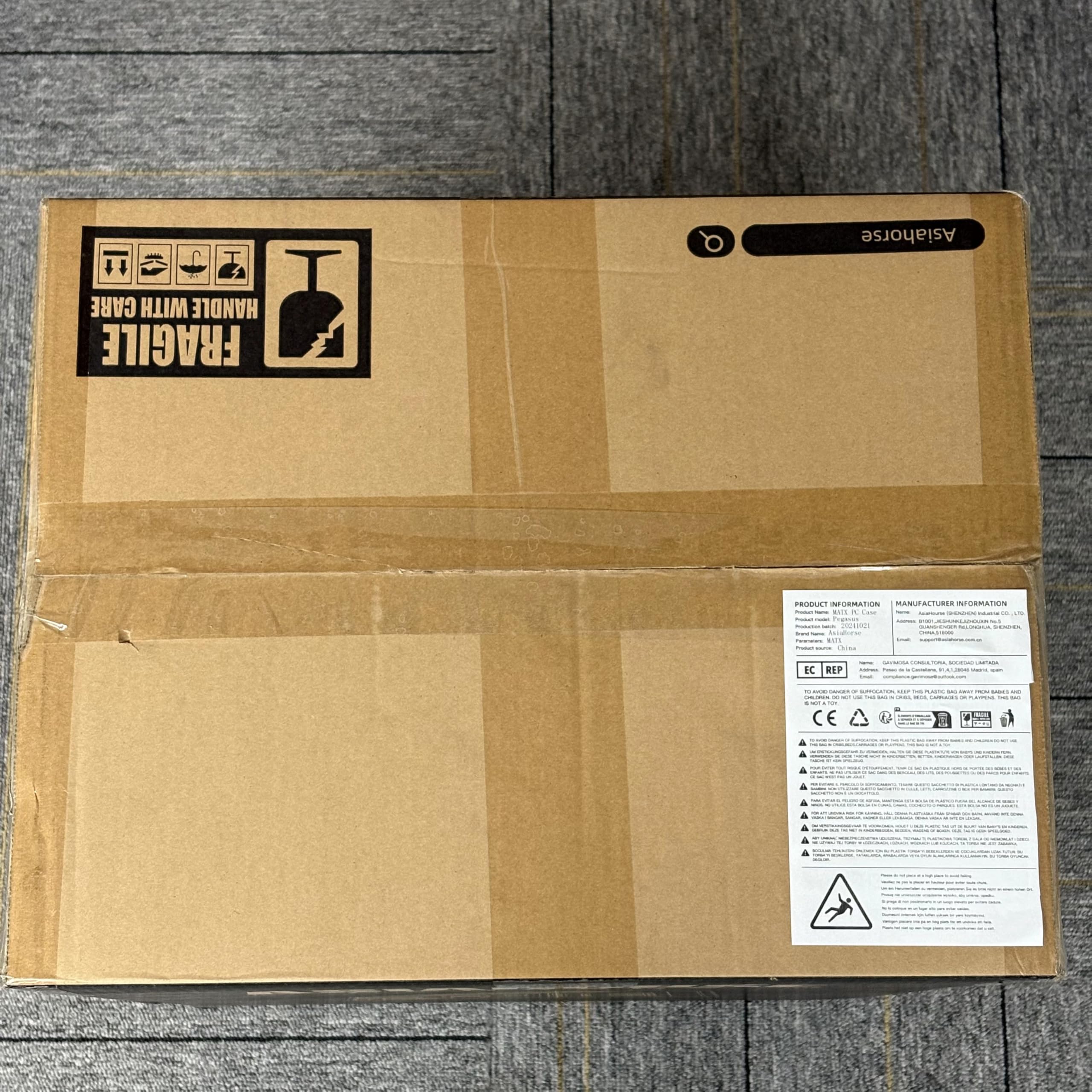 AsiaHorse Pegasus Micro ATX PC Case Dual Chamber 270° Full View Tempered Glass Huge Space MATX Gaming PC Case-360mm Radiator, RTX 40 Compatible, High Airflow Full-Tower MATX Computer Cases-White