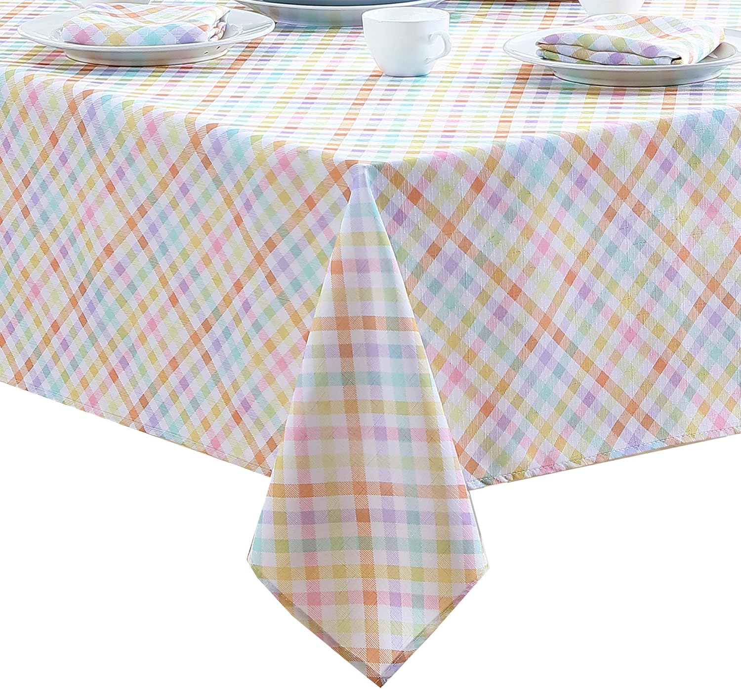 Newbridge Sweet Gingham Easter and Spring Fabric Tablecloth