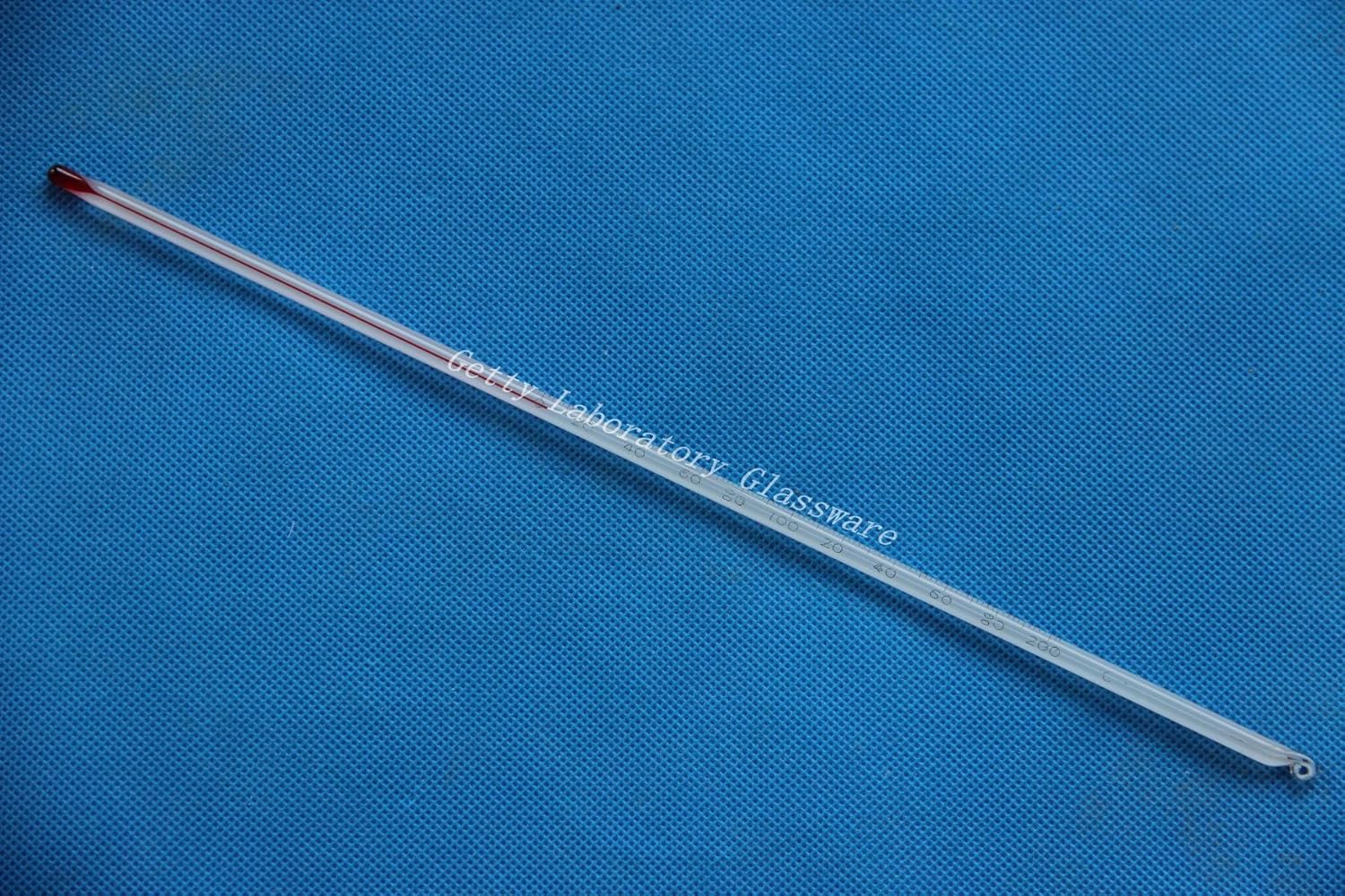 Glass Red Liquid Indicator Thermometer 0200C (Laboratory Glass