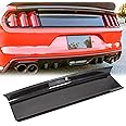 ECOTRIC Rear Decklid Panel Trim Compatible with 2015-2023 Ford Mustang, ABS External Accessories Trunk Center Cover Panel Decorating Board Carbon Fiber Style