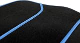 Streetwize Velour Car Floor Mat Set Black 4 Pcs Anti-Slip with Blue Binding view 7