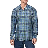 Camisa De Cuadros Hombre Lucky Brand Hombre Camisa Lucky Brand Western Para Hombre - Azul Camisa Cuadros