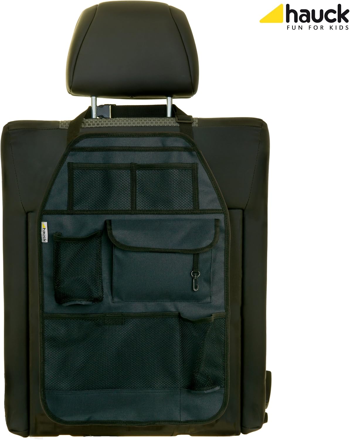 Hauck Cover Me Deluxe Car Organiser Seat Back Protector with Multi Pockets and Cup Holder, Kick Mat Cover, Grey - Image 3