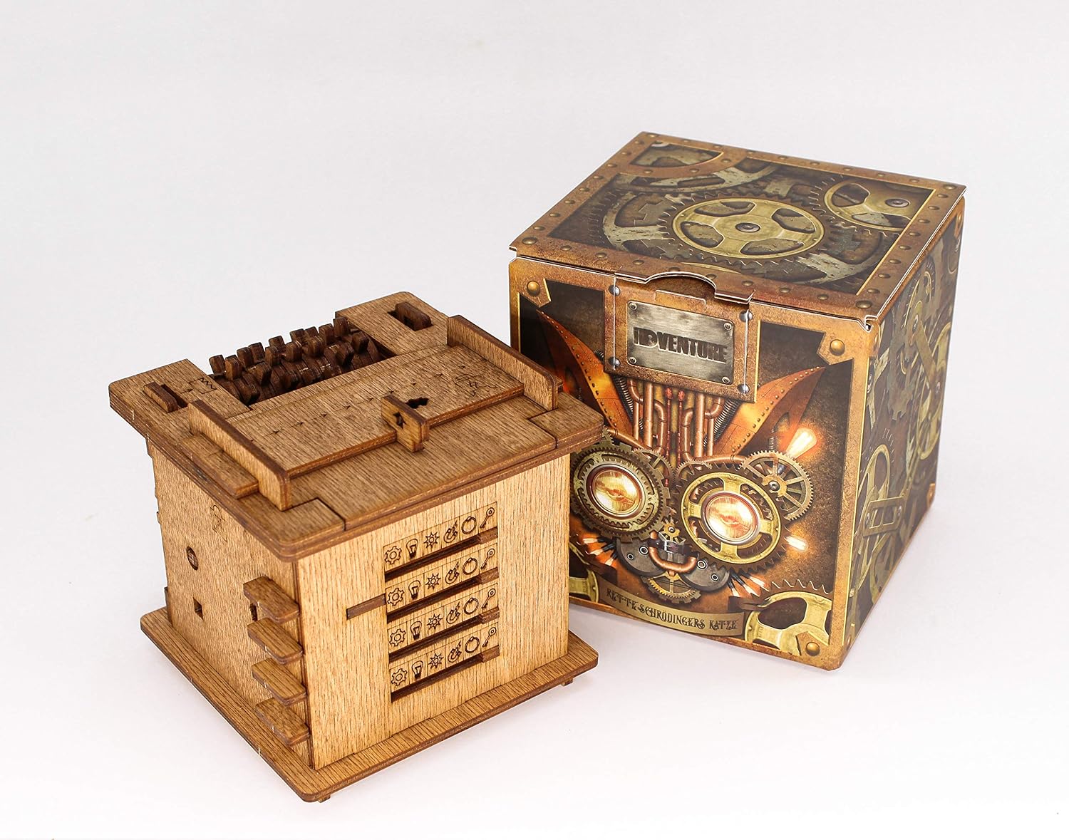 iDventure Cluebox, Schroedingers Cat, Escape Room game, Puzzle box, 3D wooden puzzle, treasure box, gift box - Image 3
