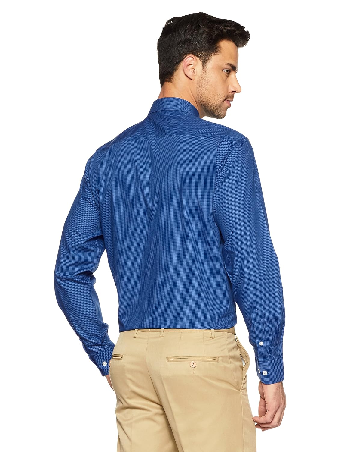 symbol amazon brand men's checkered regular fit cotton formal shirt