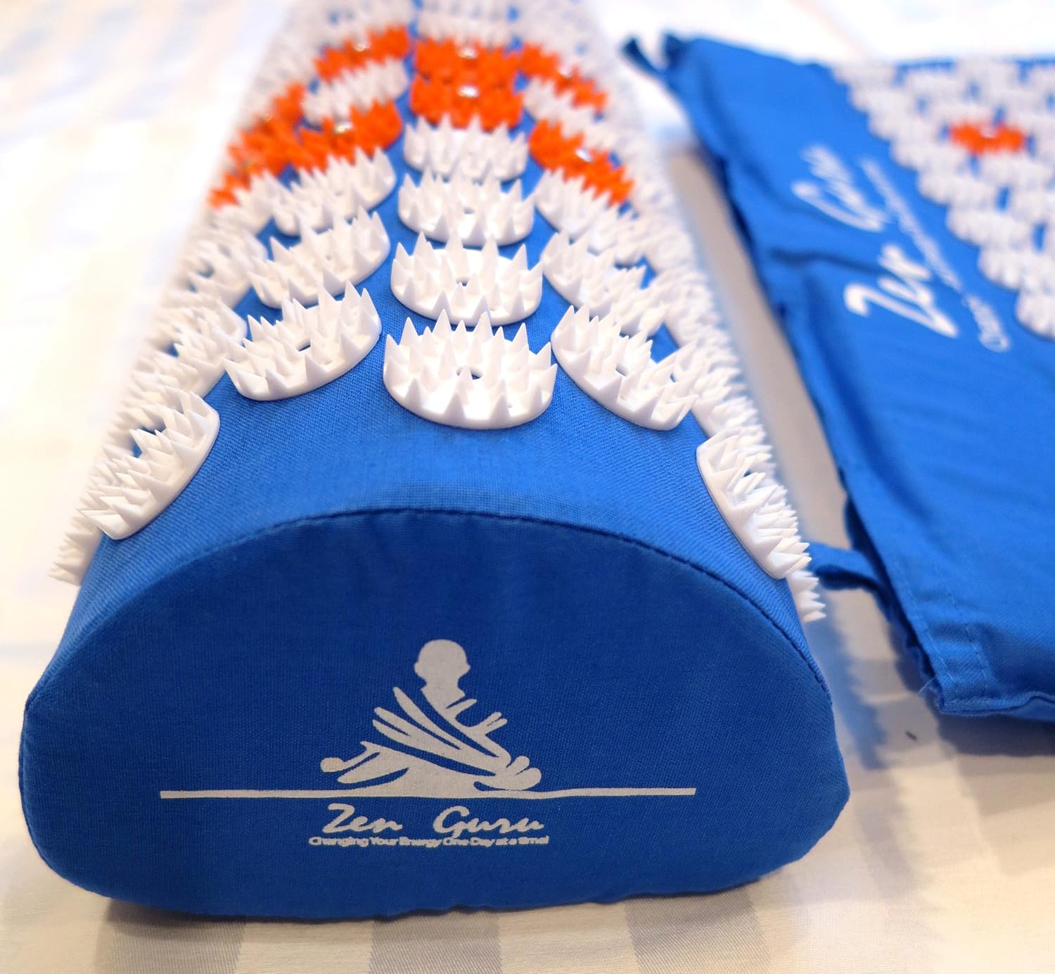 ZenGuru Best Acupressure Mat & Pillow Set - Sale - Effective Remedy for Pain and Stress Relief - with Magnet Therapy - Free Bonuses: Carry Bag & Reflexology Foot Chart - Lifetime Money Back (Blue): Health & Personal Care