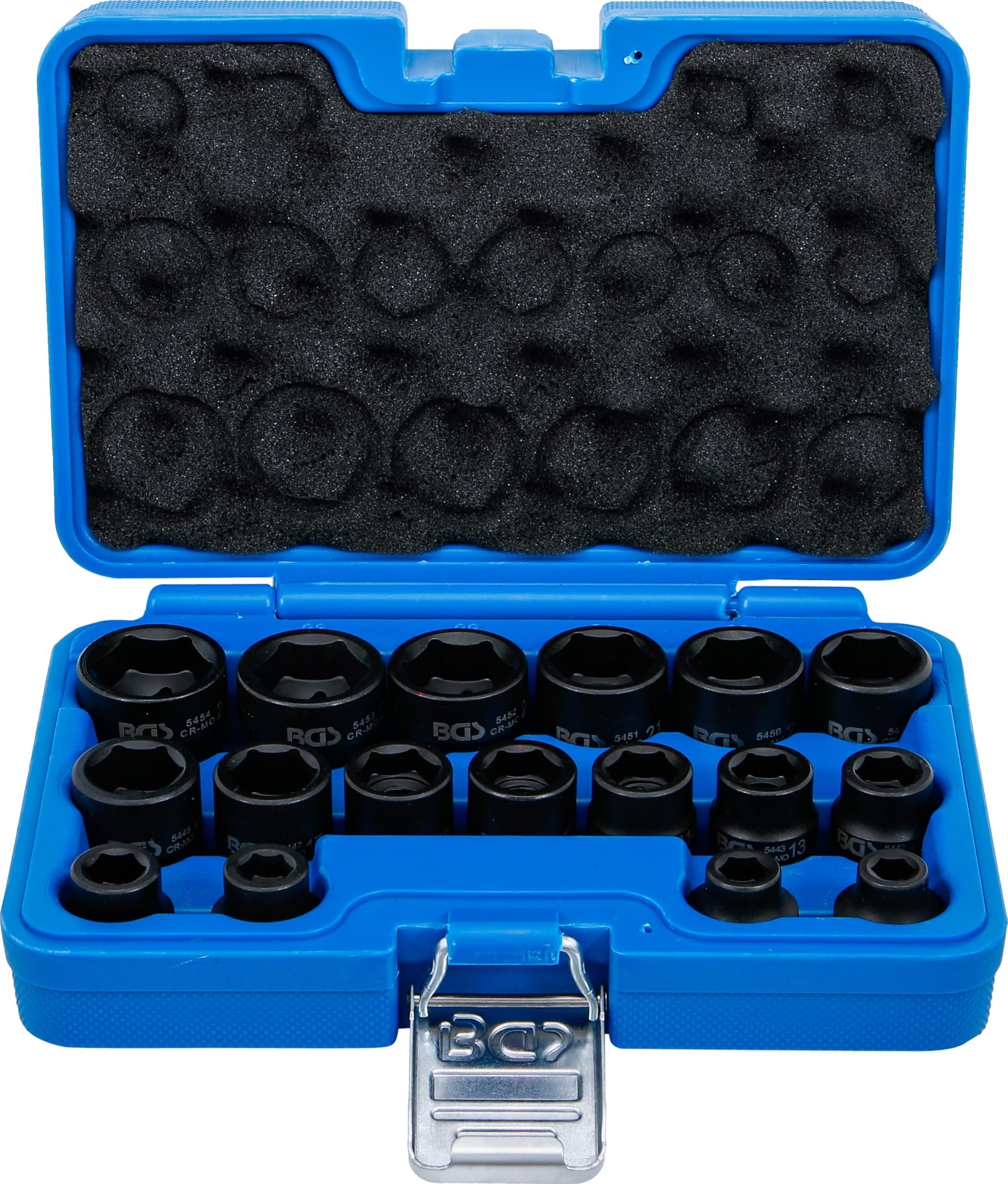 BGS 9286 | Impact Socket Set, Hexagon, extra flat | 12.5 mm (1/2") Drive | 8 - 24 mm | 17 pcs.