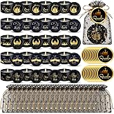 MTLEE 20 Set Ramadan Mubarak Scented Candle with Organza Bag and Cards Ramadan Gifts Eid Candles Muslim Scented Light Islamic Party Favors Gifts for Home Muslim Islam Festival Holiday Decor(Black)