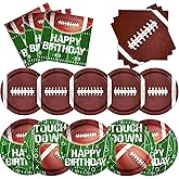 Football Party Supplies Paper Plates and Napkins for Football Birthday Party Football Gameday Tailgate Party, Football Theme Party Decoration, Serve 25