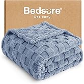 Bedsure GentleSoft Ashley Blue Twin XL Blanket for Bed - Super Soft Cozy Fleece Blankets for Women, Cute Throws for Girls, Dorm Room Essentials for Girls Teens Back to School, 66x90 Inches