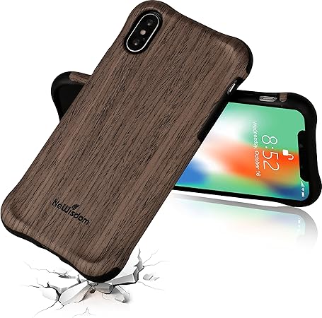 Amazon Co Jp Newisdom Iphone Xs Iphone X 木製ケース アイフォンx Xs 木ケース ウッド 唯一つのユニーク天然木耐衝撃tpu複合 シリコン 木 木目 木調 耐衝撃 アイフォンxs X スマホケース バンパー 衝撃吸収 胡桃げんていばん カメラ