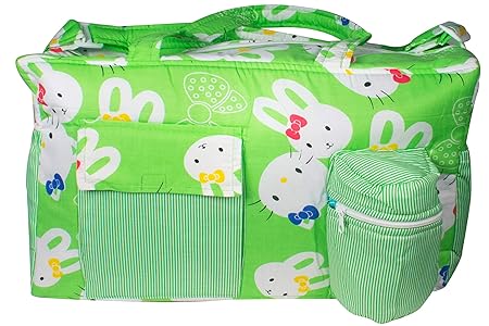Ole Baby ABC Big Amazing Striped Cotton Smart Organizer Best Material 100% Cotton, Multi-Function Diaper Bag.