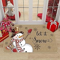 TREWAVE Christmas Doormat Snowman Let it Snow