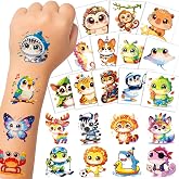 Epuxiael 108Pcs Temporary Tattoos for Kids Animal Birthday Party Favors | Waterproof Cute Kids Tattoos Temporary Goodie Bag Stuffers,Small Gifts Activities Games for Children Boys Girls and Toddler
