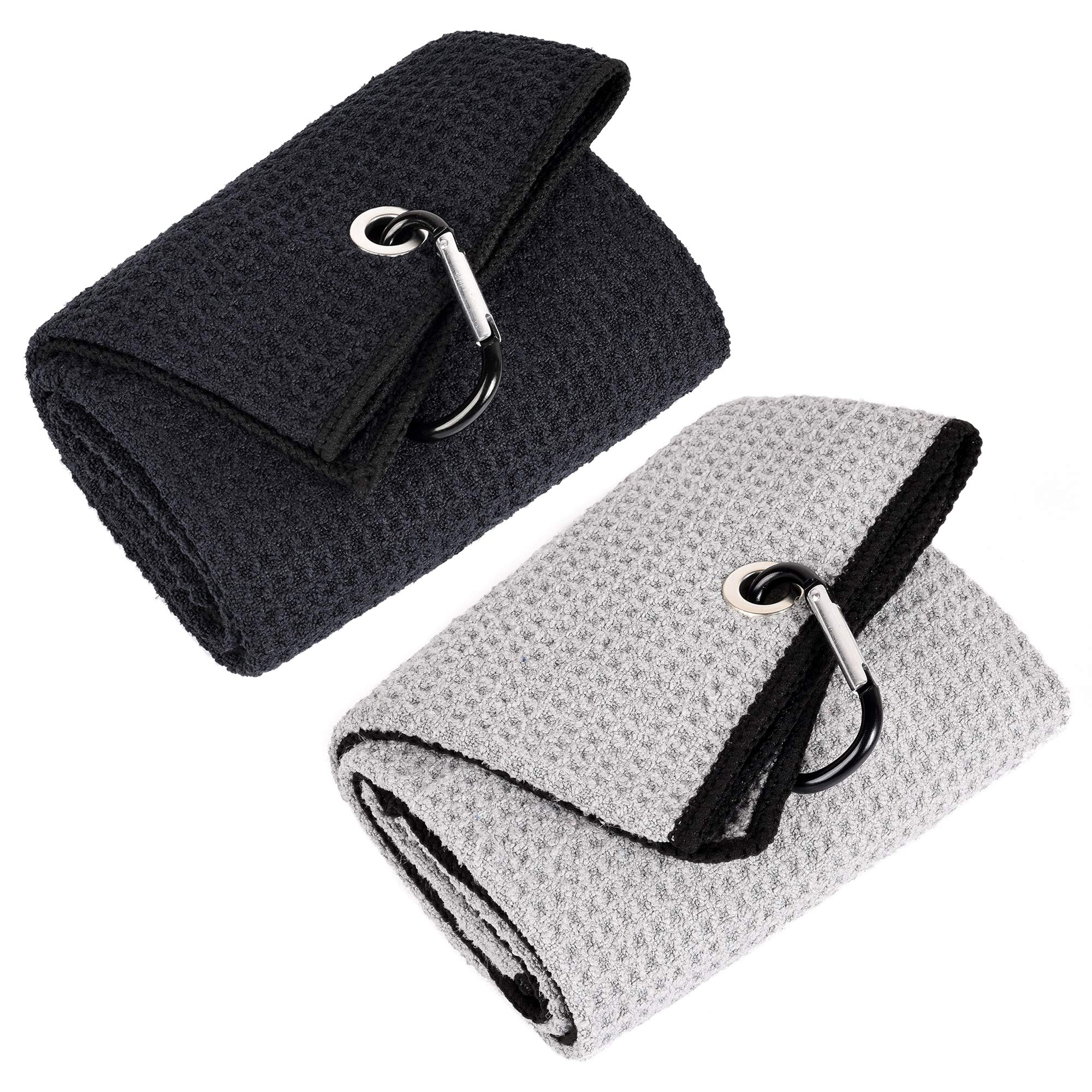 Mile High Life Golf Towel | Tri-fold Waffle Towels | Premium Microfiber Fabric | wiith Heavy Duty Carabiner Clip