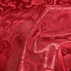 Cobedzy Red Satin Fabric by The Yard - 1 Yard 60