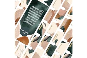 OFFILICIOUS Green &amp; Brown Bible Book Tabs – 100 Gold-Foiled, Soft-Touch, Laminated Bible Tabs for Holy Bible – Durable Tabs for Bible – Protestant &amp; Catholic Bible Tabs Large Print – Bible Tabs for Women &amp; Men