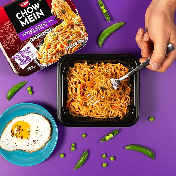 NISSIN CHOW MEIN NOODLES, TERIYAKI CHICKEN, 4 OUNCE (PACK OF 8)