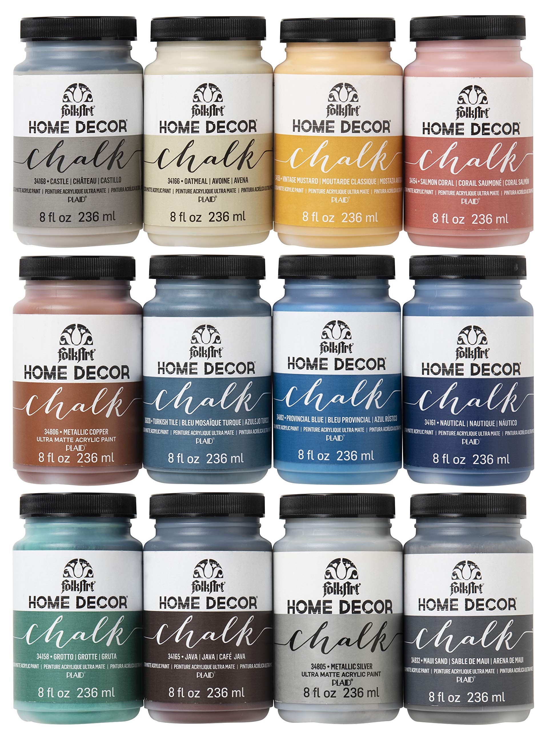 FolkArt Home Decor Ultra Matte Chalk Finish Acrylic Craft Paint Set