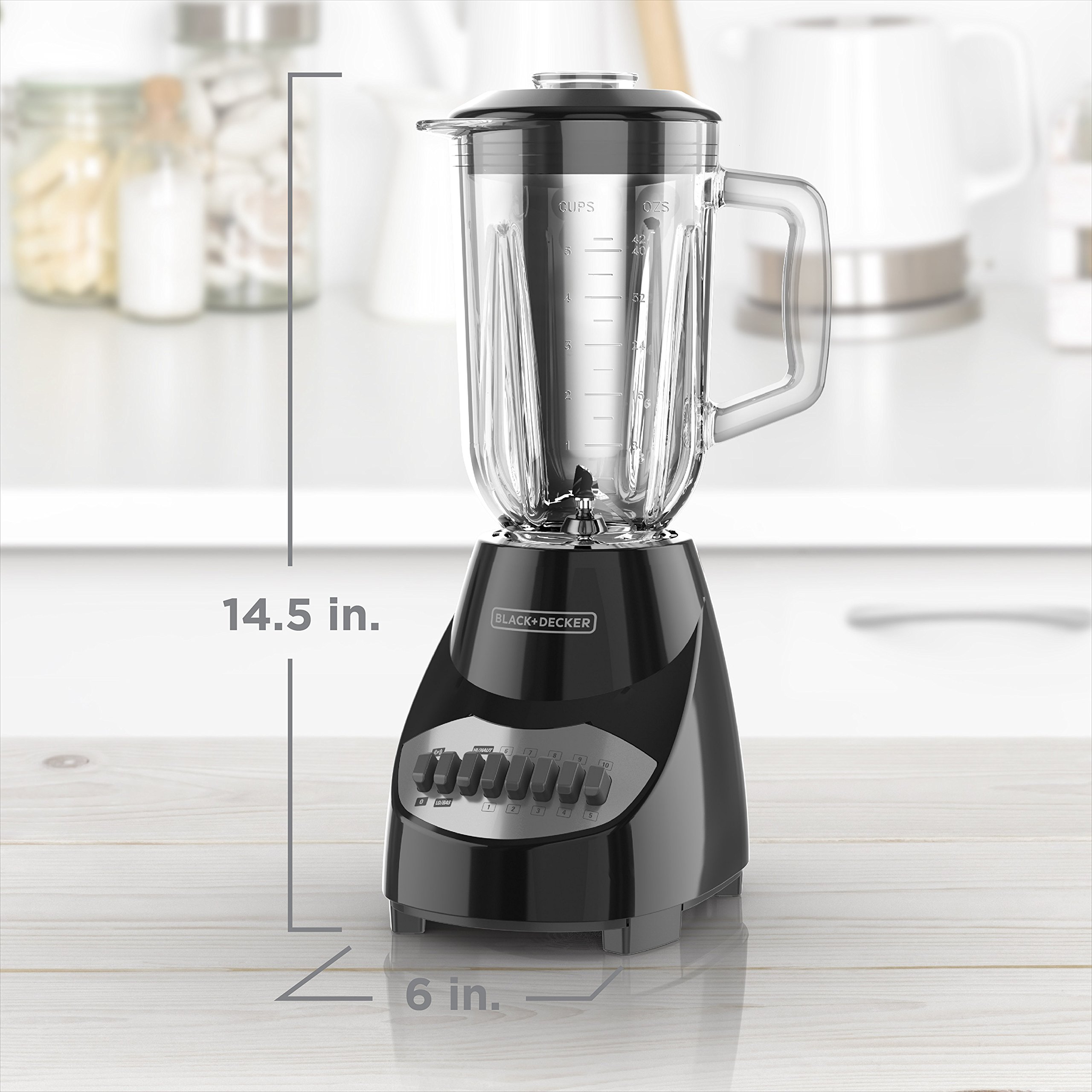 BLACK+DECKER 10-Speed Countertop Blender with 48oz Glass Jar and 4-point Stainless Steel Blade