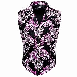 Barry.Wang Mens Paisley Purple Victorian Single