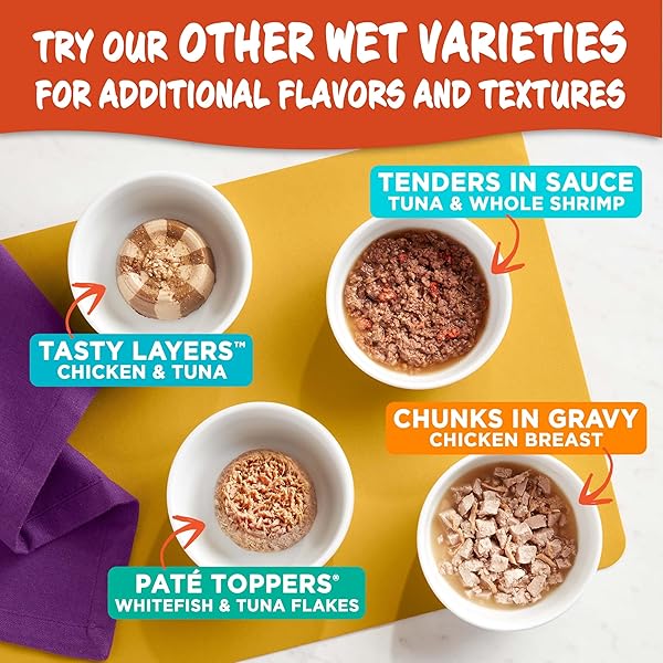 MEOW MIX TENDERS IN SAUCE WET CAT FOOD, POULTRY & BEEF VARIETY PACK, 2.75 OUNCE CUP (PACK OF 24)