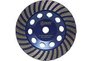 DiamaPro Systems DT-CW-5-CONT-FINE-T Threaded 5 Inch Continuous Rim Turbo Concrete Polishing Grinding Cup Wheel for Rounded Corners, Fine